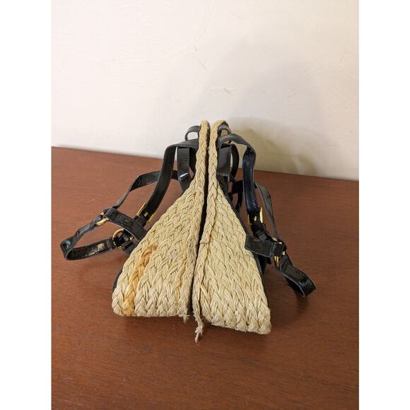 Lauren Ralph Lauren Shoes Espadrille Black Patent Leather Tan Woman’s Size 11 - Picture 4 of 8